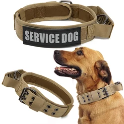 Tactical Dog Training Collar With Handle Reflective Collar Leash No Pull Lead Collars For Small Big Dogs Walking Pet Accessories