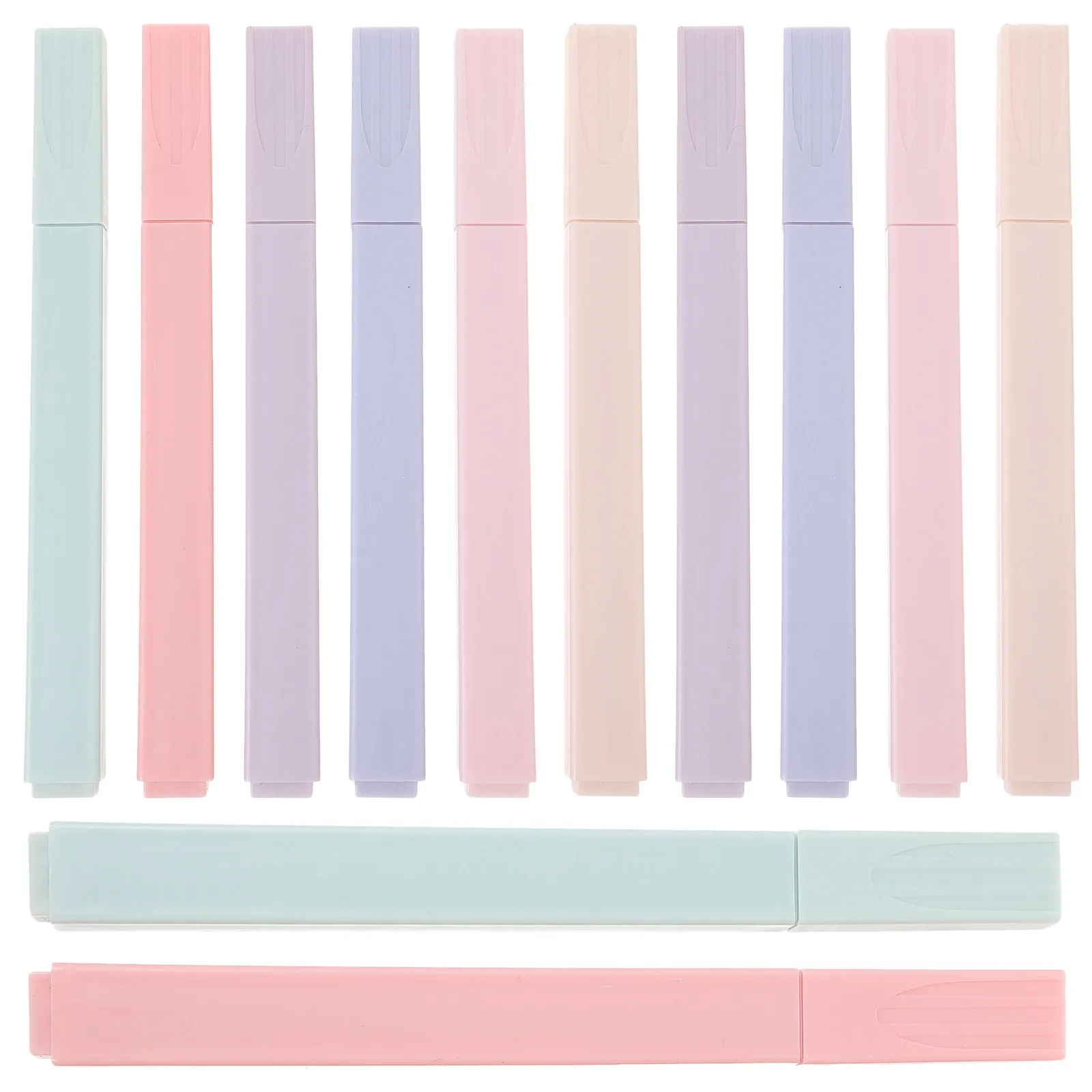 

12Pcs Colorful Markers Stylish Simple Note Marking Pens Highlighters for Study Office DIY Scrapbook Students