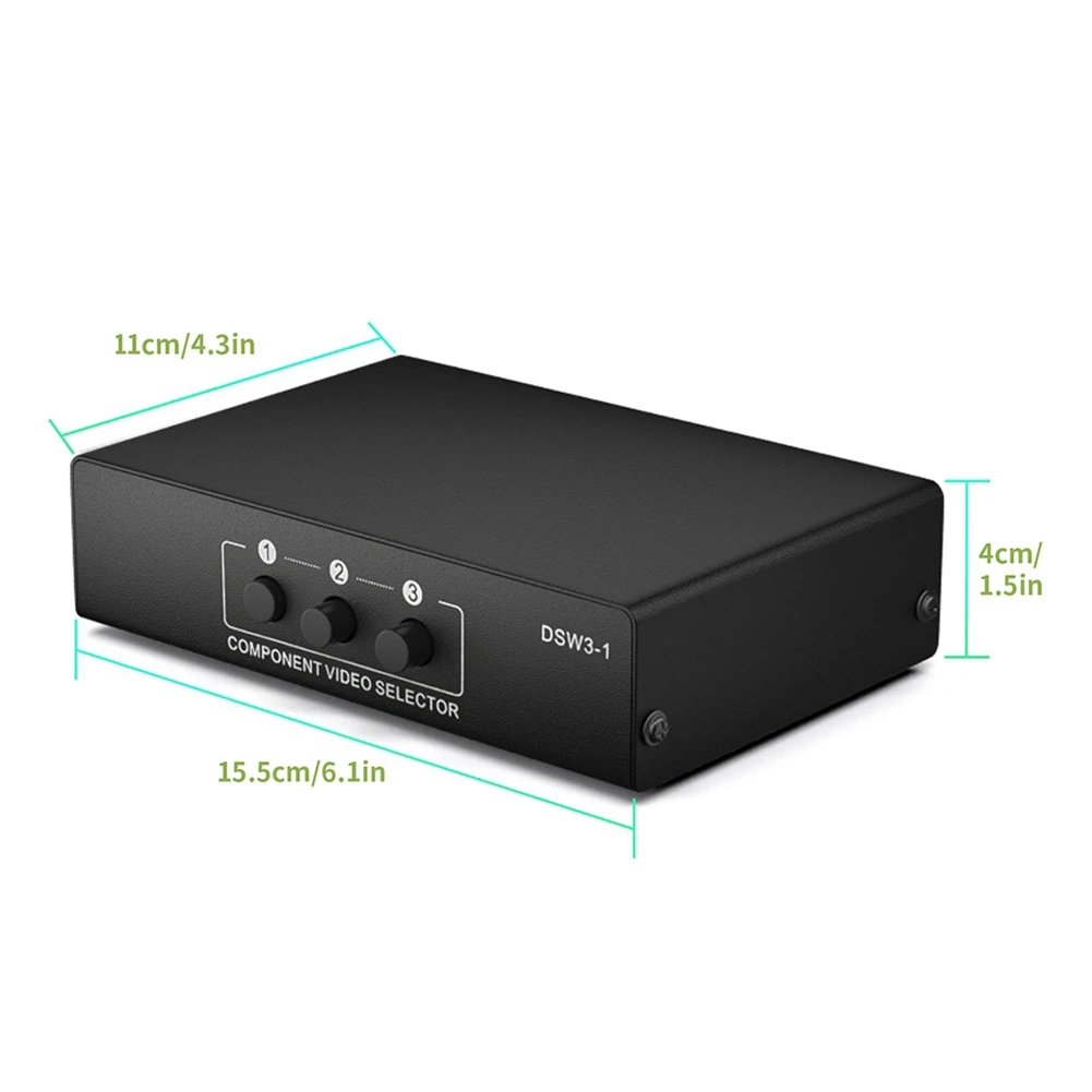 3-Way RGB Component AV Switch Video Audio Selector 3 In 1 Output Ypbpr Component RGB Switcher Box For TV 360 Wii DVD-Y41A