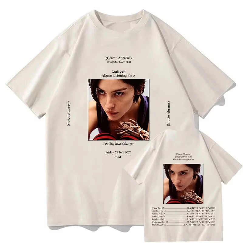 Gracie Abrams Daughter From Hell T-shirt Man Women's Oversized Y2K Tee Casual Aesthetic Harajuku Streetwear Short Sleeve Clothes