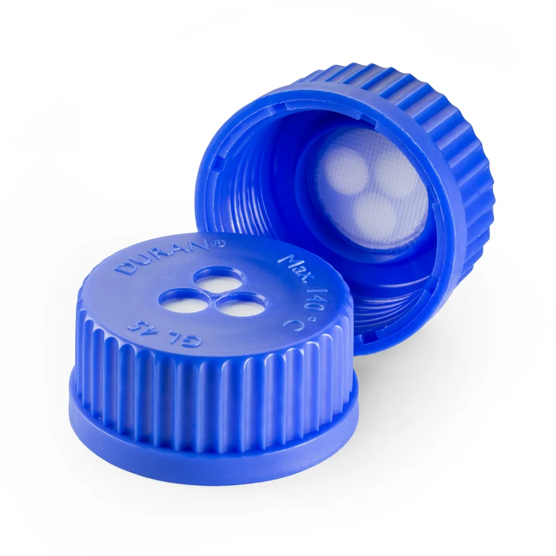 

DURAN® Membrane Venting Screw Cap, PP, blue, with welded-in expanded PTFE filter membrane, 29118