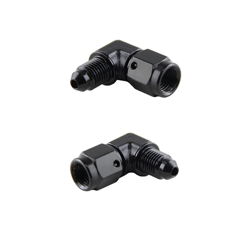 2PCS AN3 AN4 AN6 AN8 AN10 AN12 Female to 3AN-12AN Male 90 Degree Flare Swivel Hose Fitting Adapter Black Aluminium Anodized