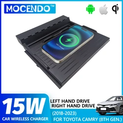Car Vehicle Wireless Charger Pad For Toyota Camry 2018 2019 2020 2021 2022 15W Qi Fast Charging Auto Android Phone Iphone Holder