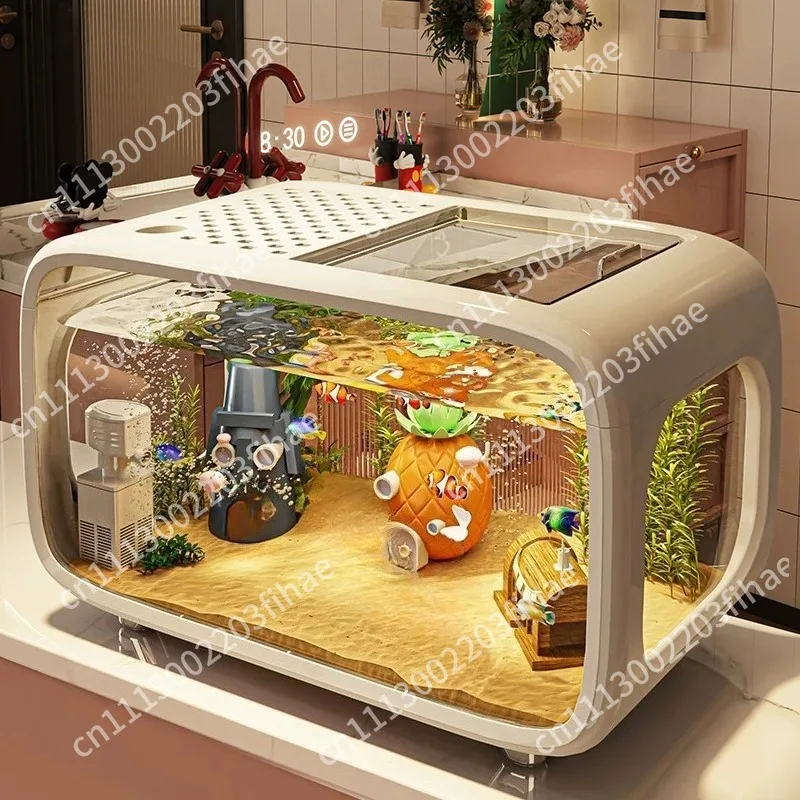 Fish tank household living room ecological landscaping full set of filter oxygen production machine, small turtle tank