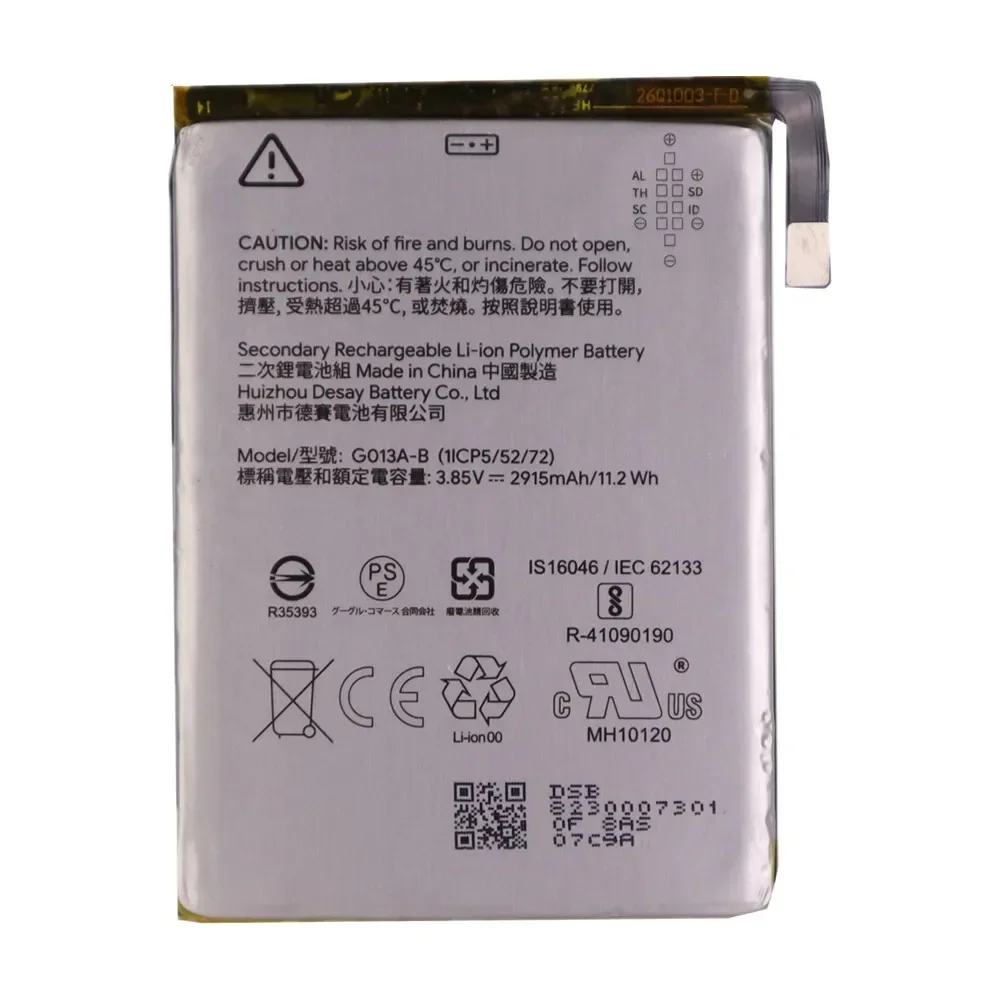 2025 Years G013A-B Original Battery For HTC GOOGLE PIXEL3 PIXEL 3 G013B G013A Phone Batteries 2915mAh