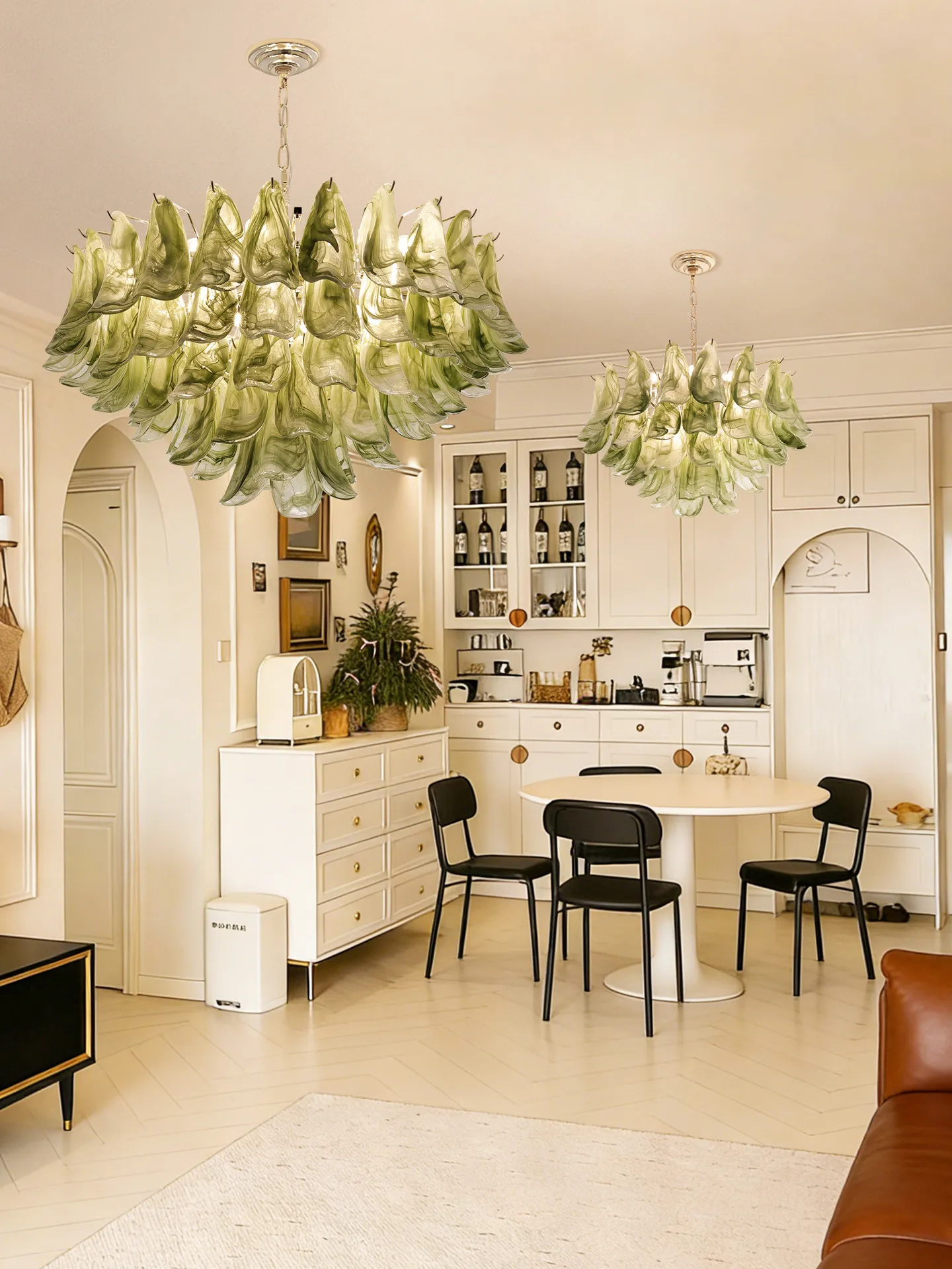 Luxury Brass Branch Chandelier Murano Horseshoe Glass Shade Lustre Dimmable Pendant Lamp For Hotel Fixture For Ceilings