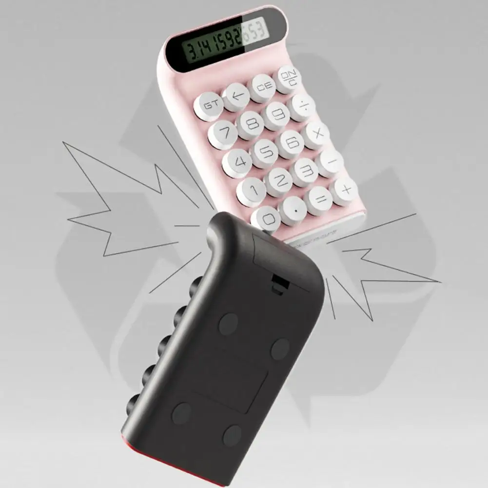 Calculadora de escritorio, cojín suave para los pies, ABS efectivo, calculadora de teclas mecánicas de 10 dígitos, cálculos matemáticos