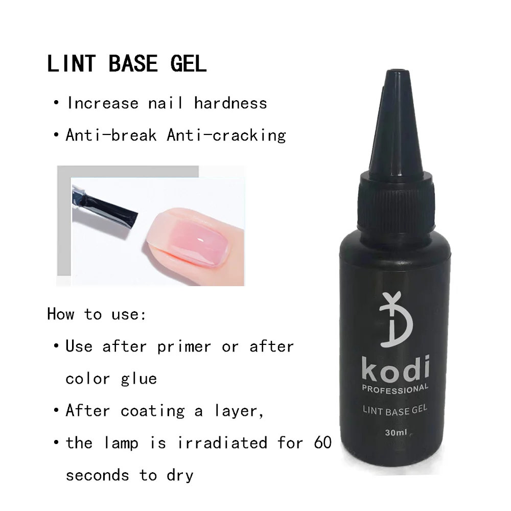 YD KODI PROFESSIONAL Rubber Base Top Gel Nail Polish 30MLThick No sticky Matte Top Manicure UV Led Varnish Hybrid Nails Art