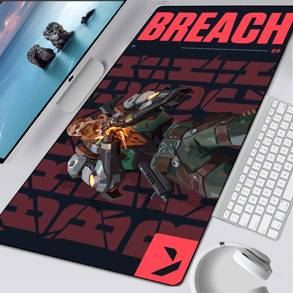 VALORANT Breach Large Gaming Mouse Pad Computer Mousepad PC Gamer Mouse Mat Laptop Mausepad Mouse Carpet Keyboard Mat Desk Pad