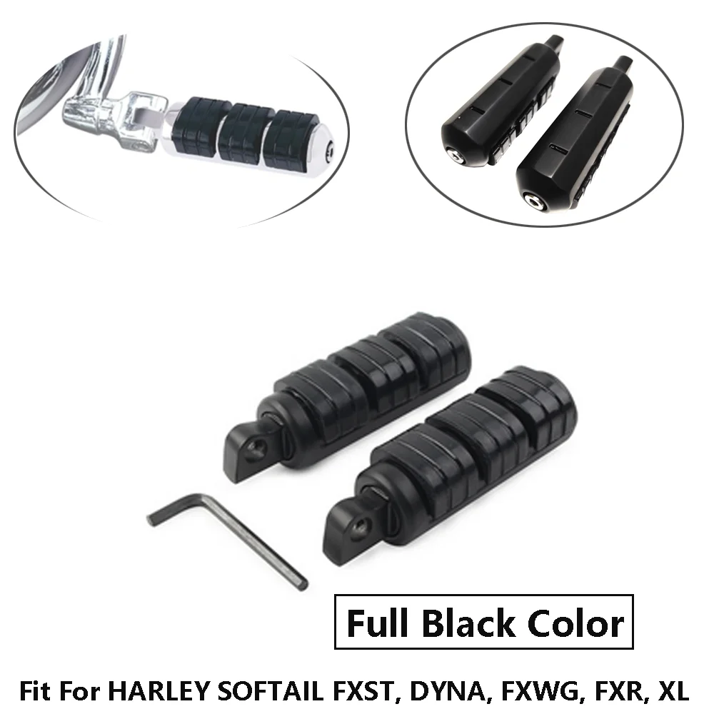 Male Mount Rubber Footpegs Motorcycle Foot Rest Floorboards For Harley Iron XL883 XL1200 Street 750 Dyna FLD Softail Touring
