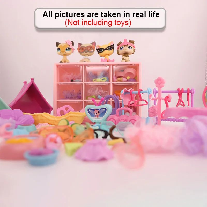 

LPS Mini Pet Shop Random 85/65/35/25/15pcs Accessories Rare Hat Collar Necklace Scarf Hat Chair Wings Glasses Necklace Dachshund