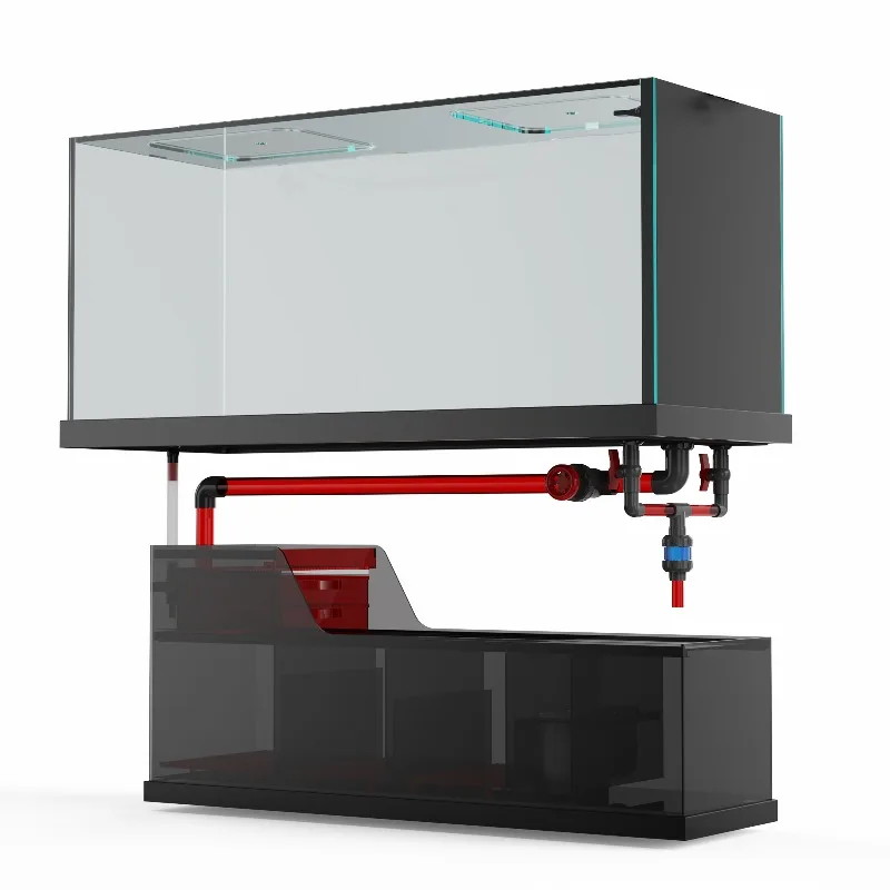 

New extremely narrow overflow ultra-white stream square glass fish tank aquatic aquatic bottom filter living room