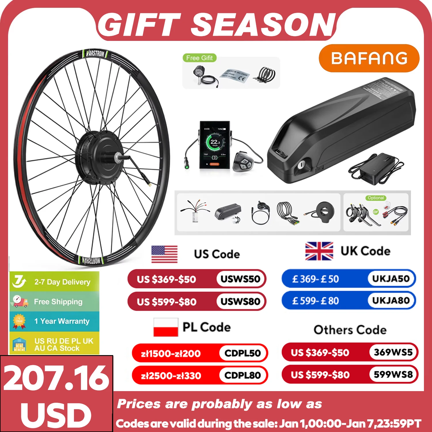 Bafang 500W EBike Kit Rear Drive Wheel Hub Motor Electric Bike Brushless Motor Bicycle Conversion Kit 20Ah 17.5Ah 13Ah Battery