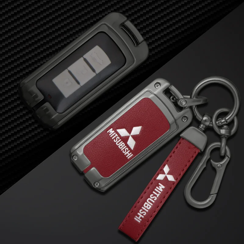 Car Zinc Alloy Key Case Bag Metal Key Shell For Mitsubishi Outlander Pajero L200 Triton Colt Lancer EX Evolution X Ralliart Asx