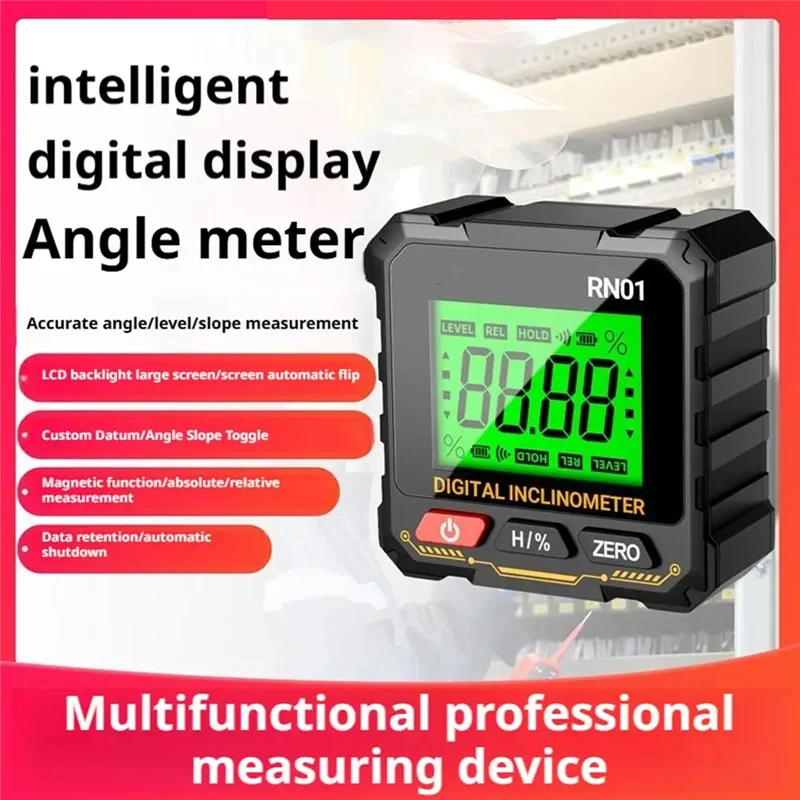 Compact Slope Angle Measurement Ruler Digital Display Multi-Functional Inclinometer High Precision Magnetic Inclinometer Box