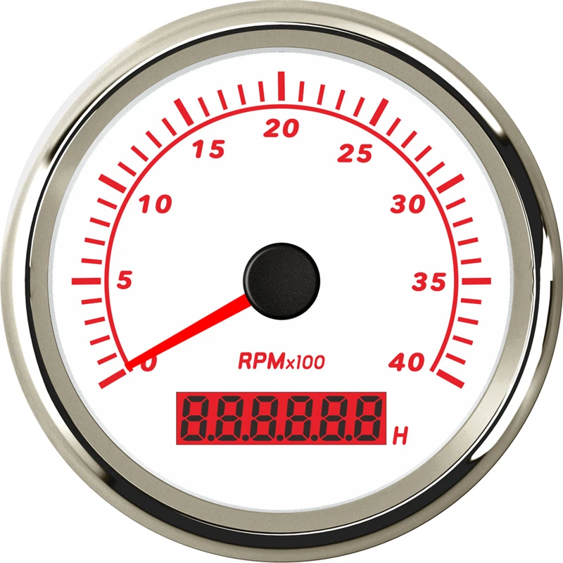 New Type 85mm Auto Instrument Panel Tachometers 0-4000RPM Marine Rev Counters 1-300 Speed Ratio with Hourmeter 8 Kinds Backlight