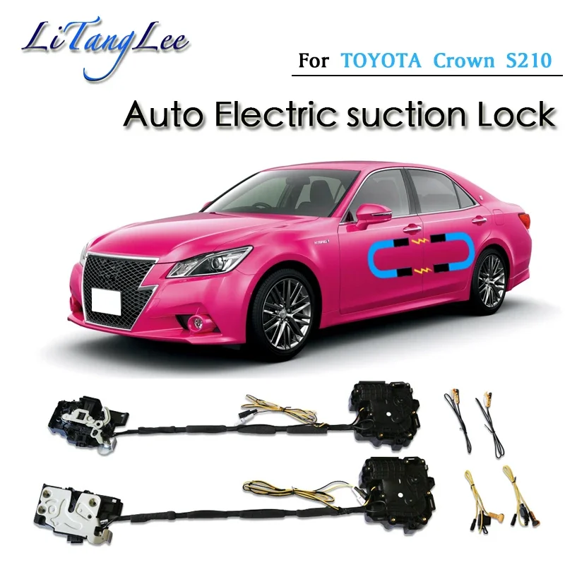 For TOYOTA Crown S210 2012~2018 Car Soft Close Door Latch Pass Lock Actuator Auto Electric Absorption Suction Silence Closer