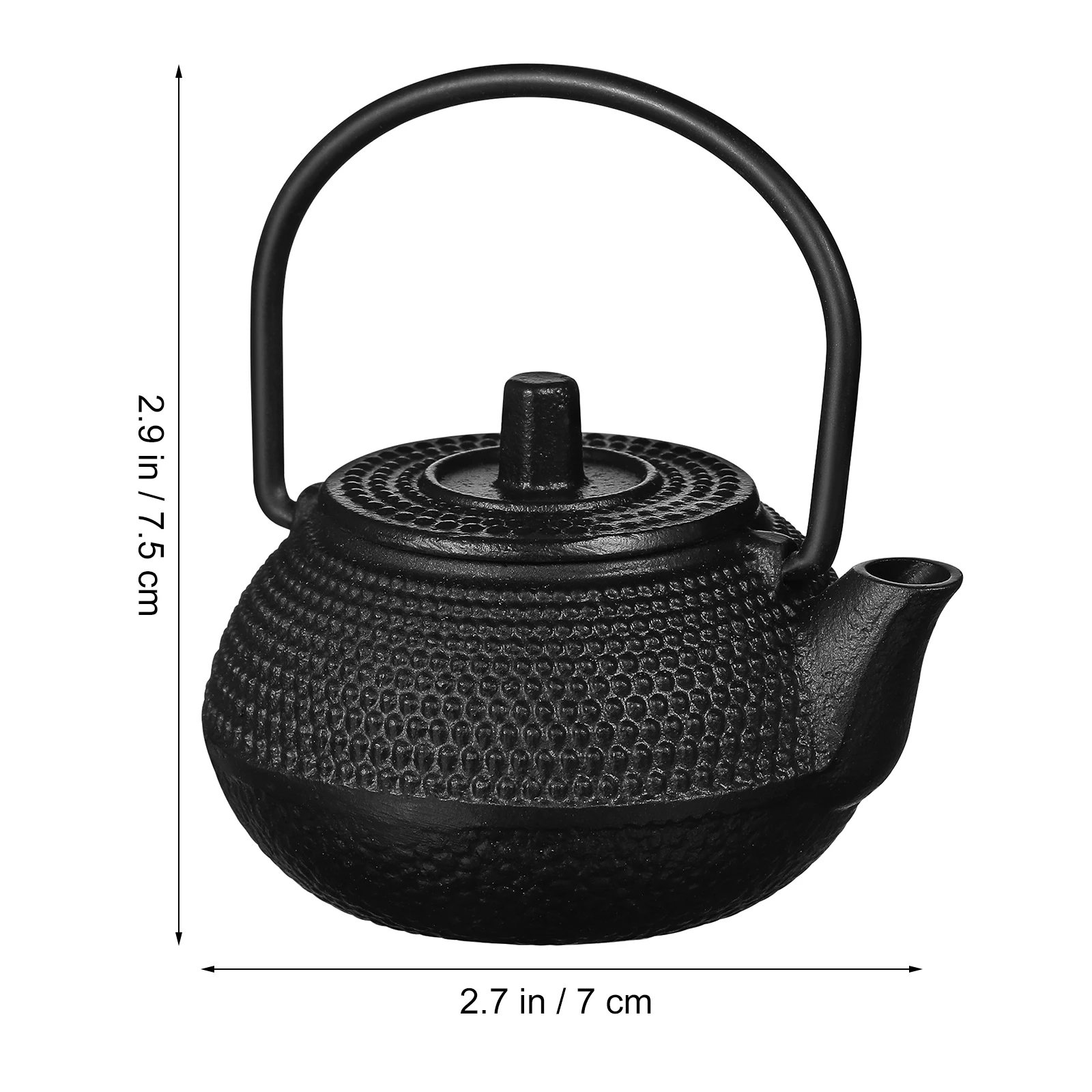 

Mini Cast Iron Teapot Small Rustproof Long Lasting Home Office Decoration Fine Craftsmanship Iron Handle