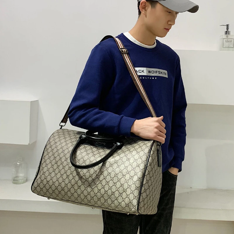 

Cross Border Waterproof PU Travel Bag Hand-held Large Capacity Men's Leisure Short Distance Business Luggage Storage Bag