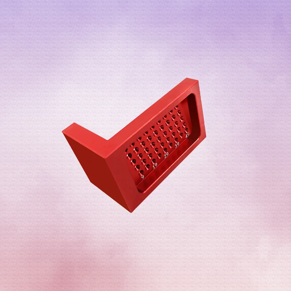 Aluminum Alloy T-Shaped Ruler Red Mini Scriber Woodworking Hole Ruler Accurate Measuring Tool for Engineer Architect Student