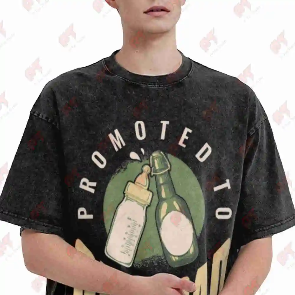 Promoted To Grandad Est 2026 Vintage Washed Tee Pure Cotton T-Shirt