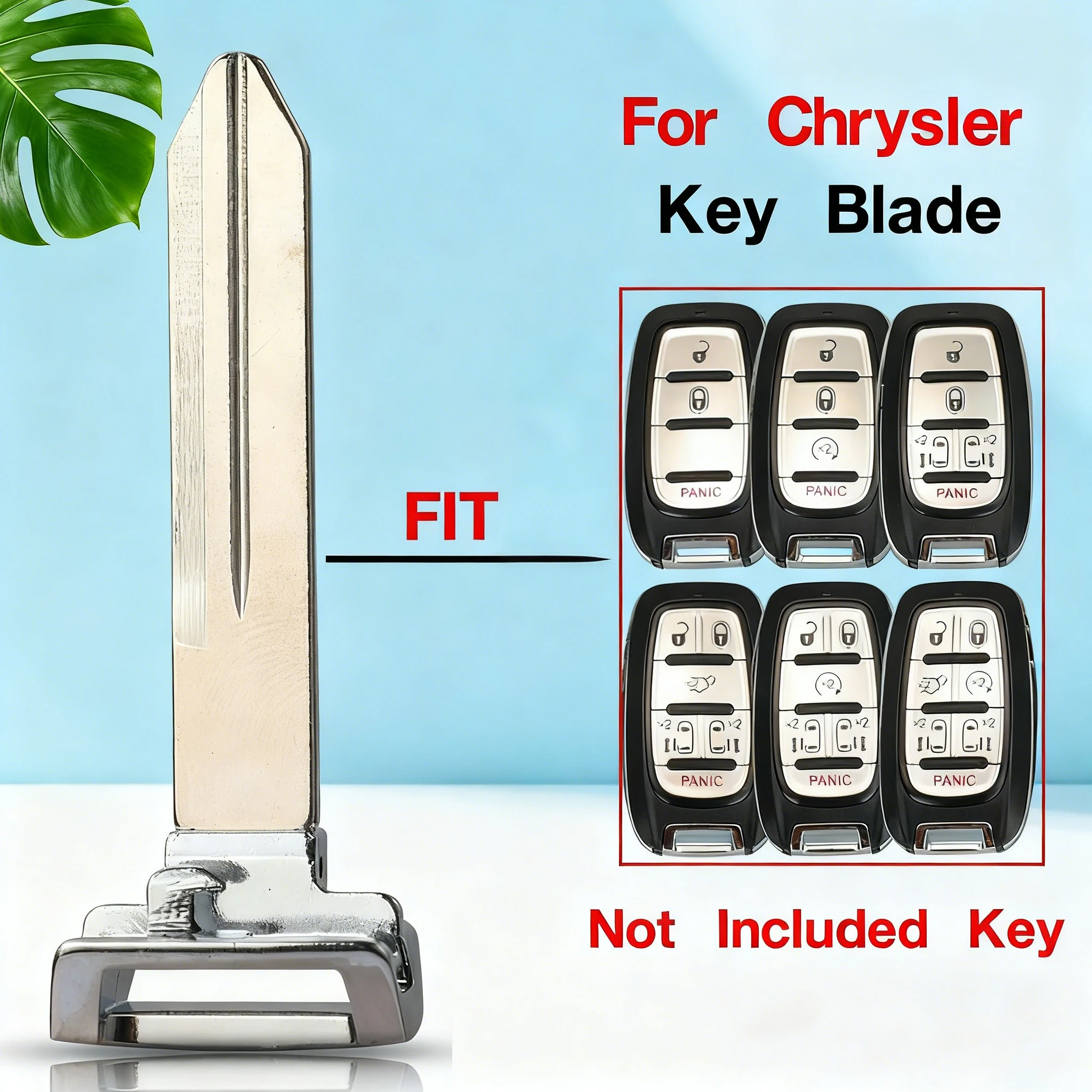 

jingyuqin New Smart Car Key Blank Blade Remote Emergency Car Remote Control Key Shell Case For Chrysler Pacifica Mini Van