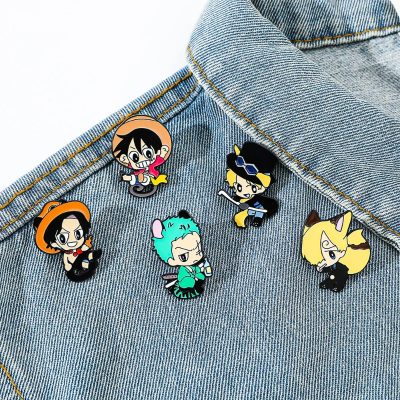 5 Stück japanischer Anime Monkey D. Ruffy Sabo Ace Zero Sanji Metallmedaille Geschenk