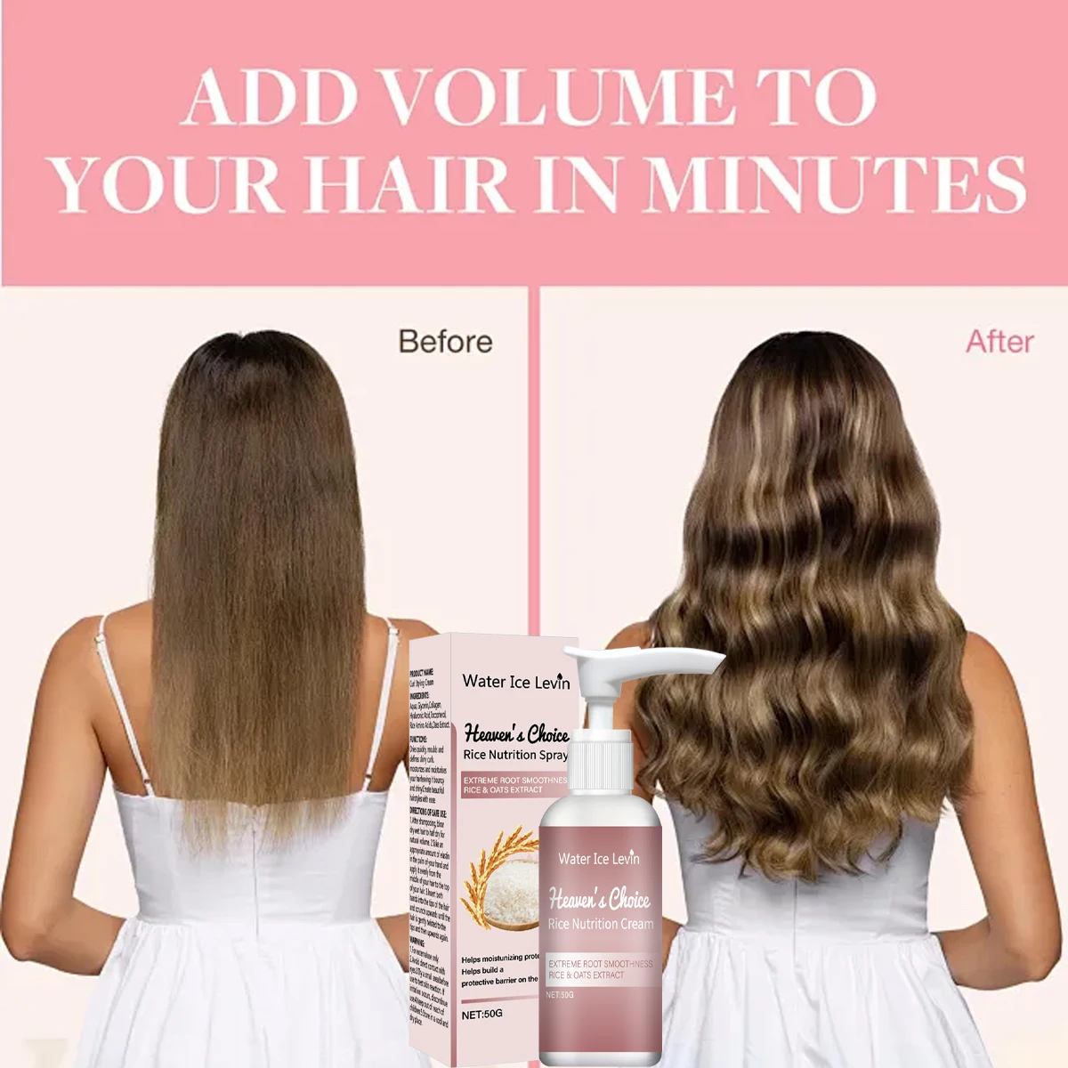 كريم تجعيد الأرز من هيفينز تشويس مع مستخلص الشوفان - تصفيف سريع الجفاف لتجعيد الشعر المحدد واللامع والتنعيم القصوى