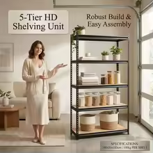 5-Tier Adjustable Metal Shelving Unit