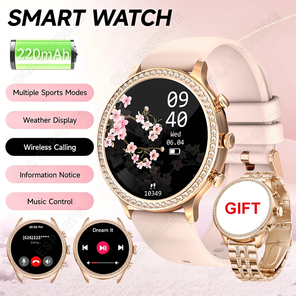 

NEW Smartwatch 1.28'' Touch Screen Bluetooth Call Voice Assistant Camera Music Control Information Push for Men Women Gifts HW12