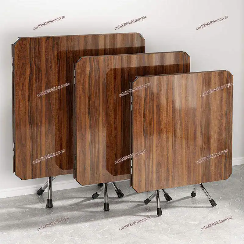 Folding Table Household Dining Foldable Multi-functional Round 4 People 8 Small Apartment Round