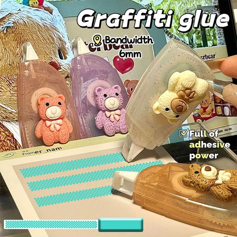 دائم الدب شكل نقطة شريط لاصق سعة كبيرة DIY بها بنفسك سكرابوكينغ شريط لاصق على الوجهين شريط لاصق القلم مكتب المدرسة