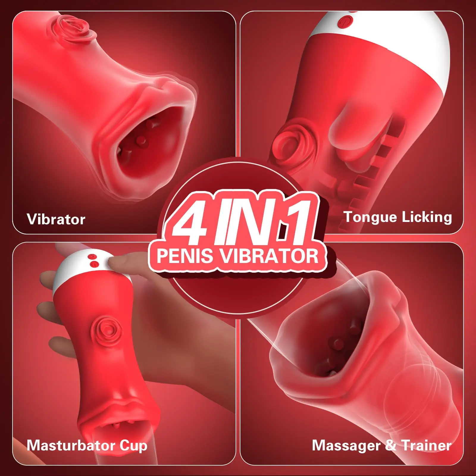 Vibrador para lamer lengua masculina, taza masturbadora de Garganta Profunda, mamada Oral, entrenamiento de pene, estimulación del glande, Vagina, Juguetes sexuales para hombres