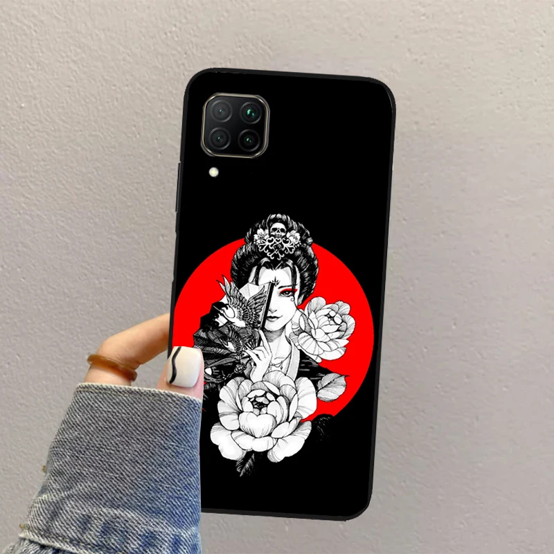 Samurai Warrior Geisha Case For Huawei Nova 8i 7i 11i 3i 5T 9 10 SE Y60 Y61 Y70 Y90 P20 P40 Lite P30 Pro P Smart