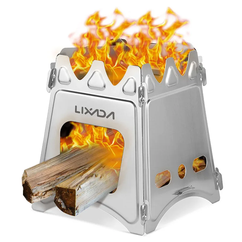 High Quality LIXADA Outdoor Stove Compact Folding Wood Stove Portable Outdoor Camping Stove Cooking Picnic Hiking