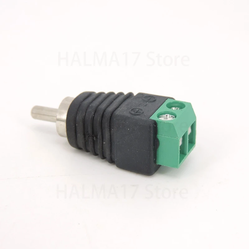 5 Stks/partij Cctv Phono Rca Mannelijke Plug Naar Av Terminal Connector Video Av Luidsprekerkabel Naar Audio Mannelijke Rca Connector Adapter J17