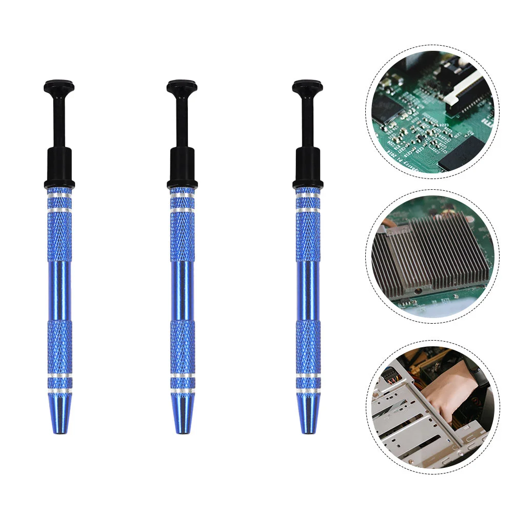 3 Pcs Grabber Repair Tool Chip Picker Extraction Electronic Component Pickup 117X11CM Extractor Tools Blue Tweezers