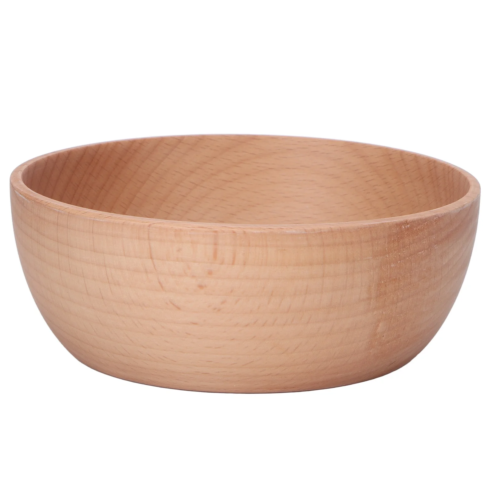 Round Wooden Bowl Household Beech Wood Bowl for Serving Salad Fruit Dip Sauce Snack Rice Pasta Cereal