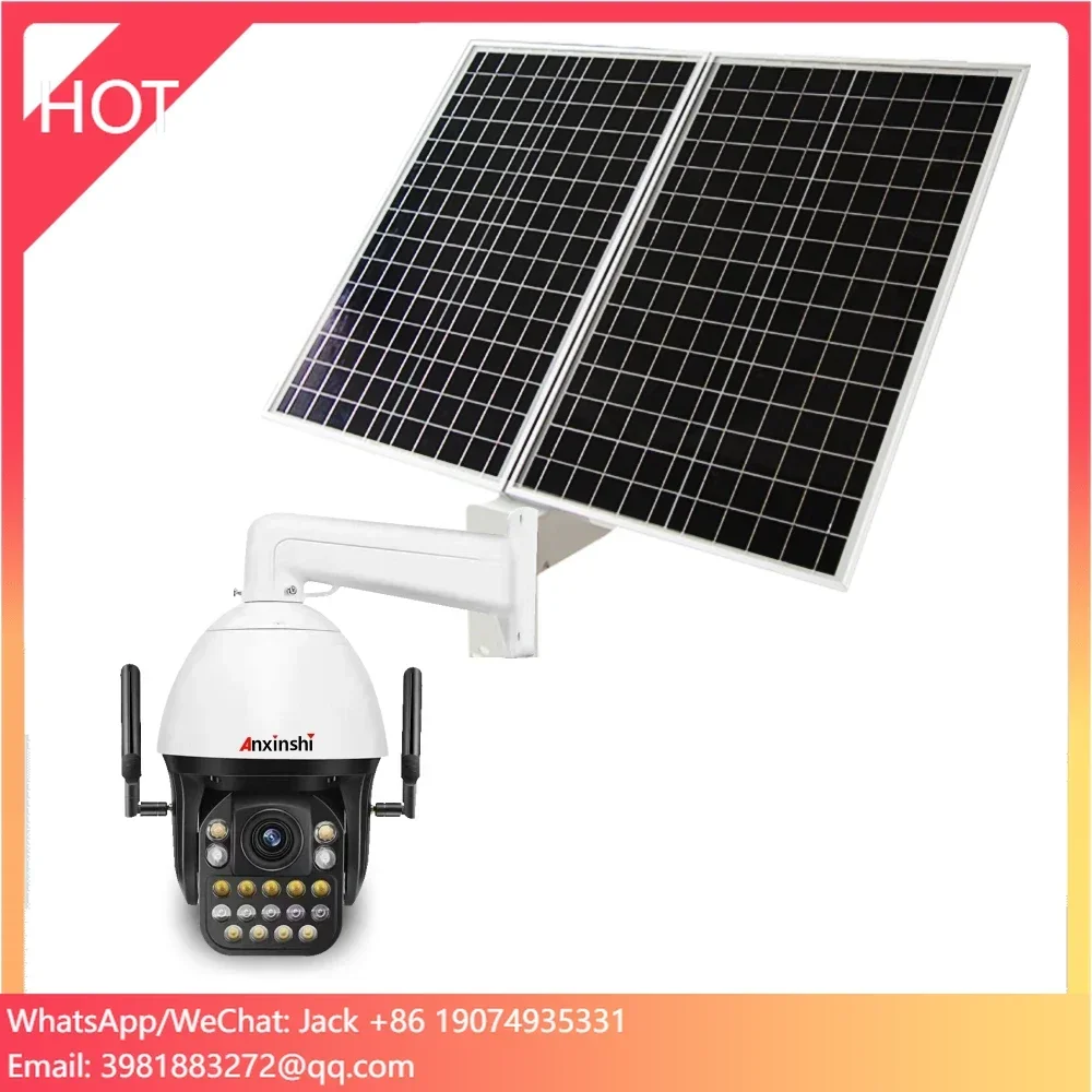 Anxinshi precio de fábrica luz de seguimiento humano automático y advertencia de voz misma vez cámara PTZ 4G con sistema Solar