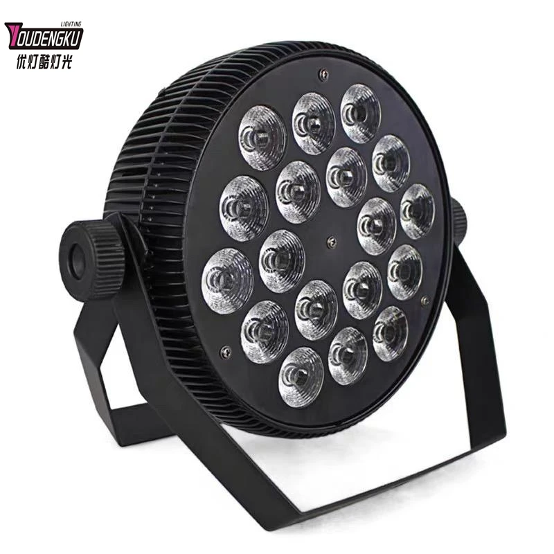 

6pcs Slim par 18*18w rgbwa uv 6 in 1 flat led par 64 can stage lighting for wedding church festival christmas party