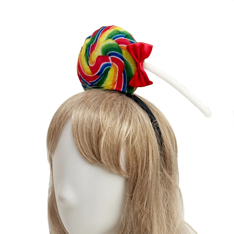 Picture 5: Girls Rainbow Candy Hairpiece Women Lollipop Headband Candyland Party Halloween Costume Accessories