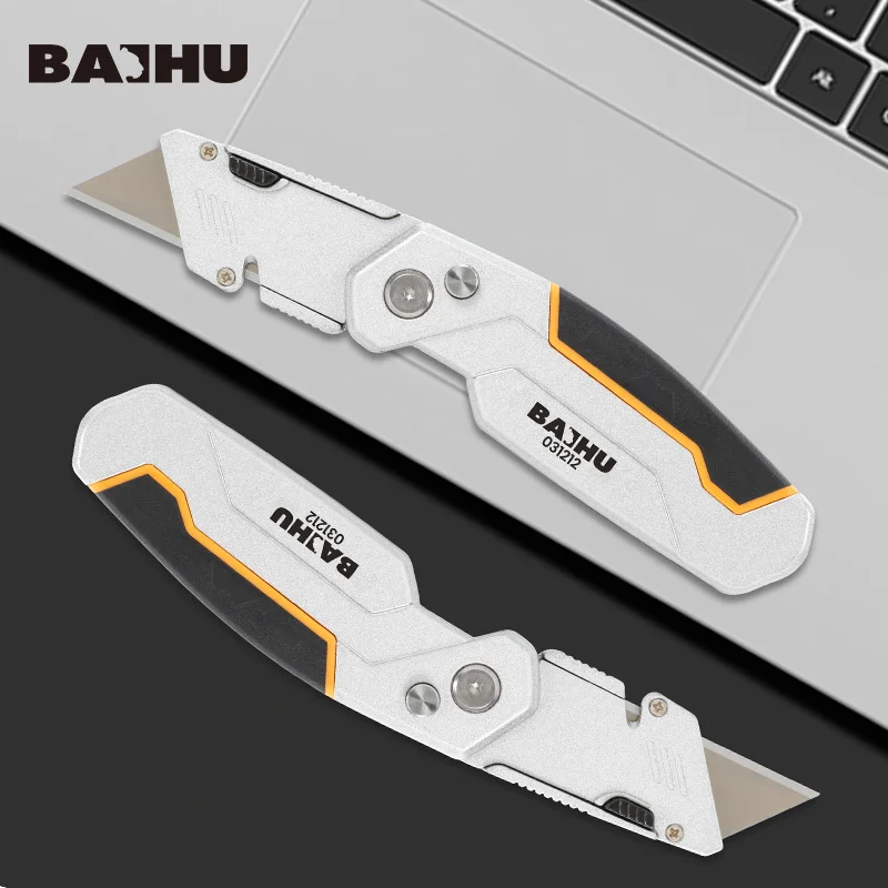 Utility Knife Electrician Retractable Sharp Cut Heavy-duty Folding Knife Aluminum Plastic Handle Blade With Lock Portable Set