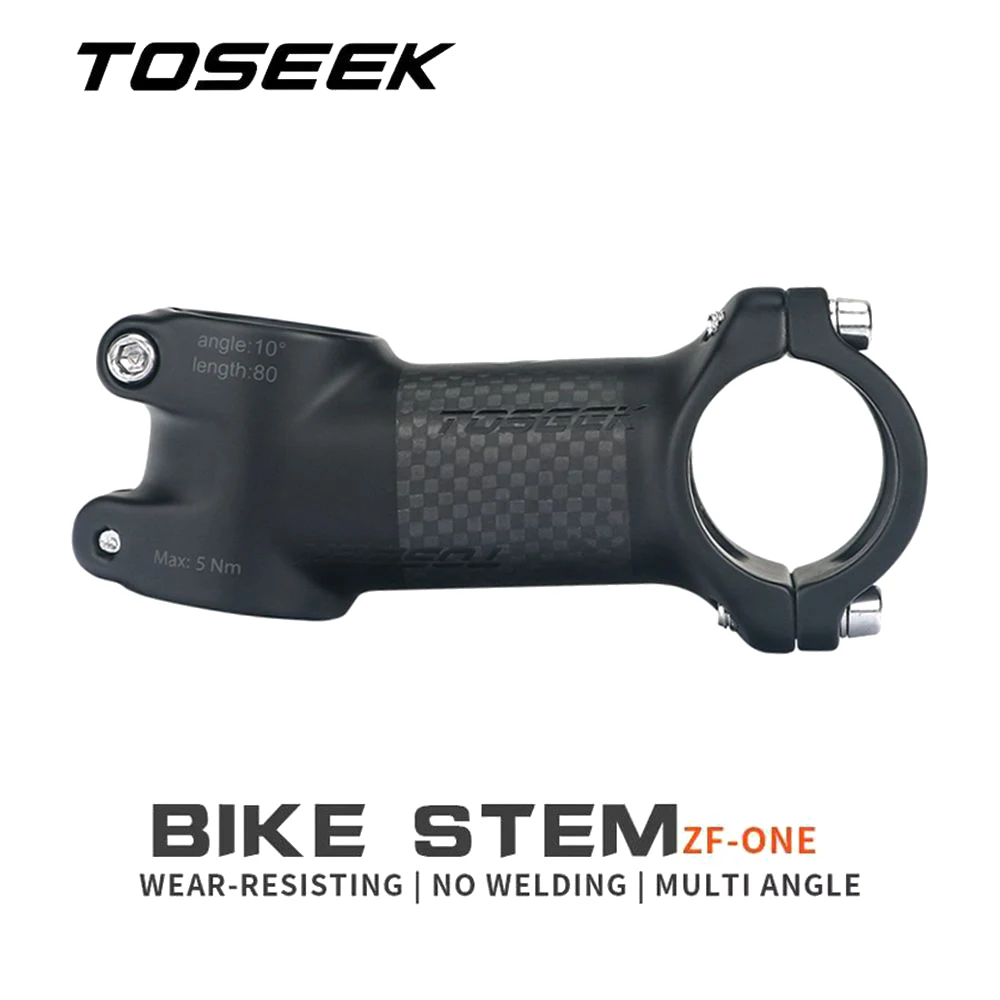TOSEEK ZF-ONE Bike Stem 31.8mm Handlebar Stem Mountain Road Bicycle Stem Parts Angle 10 or 17 Degrees 60/70/80/90/100/110mm
