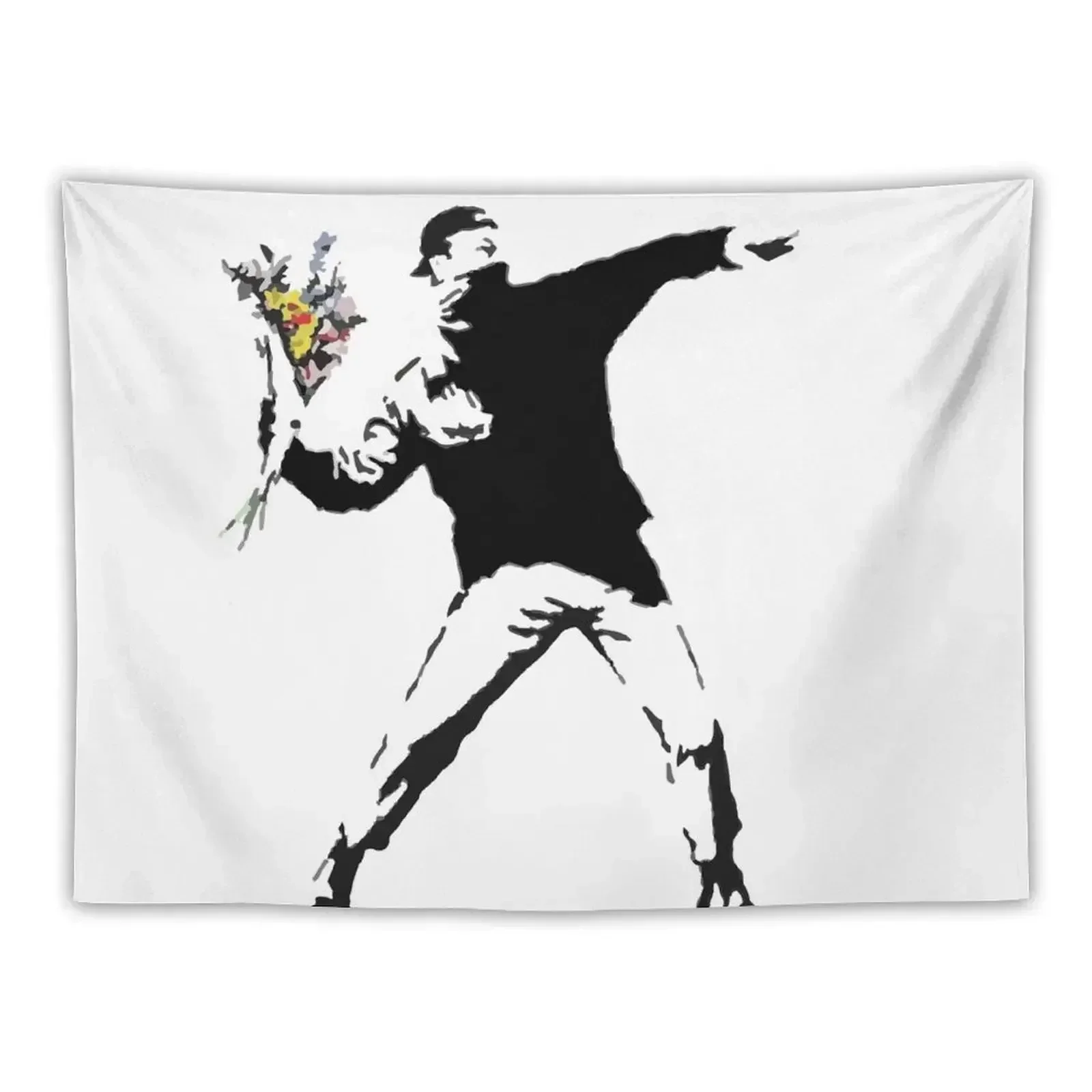 Rage Flower Bomber Stencil Tapestry Kawaii Room Decor Wallpaper Bedroom Bedrooms Decor Tapestry