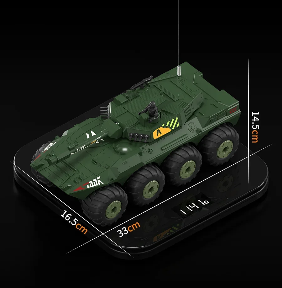 1/32 RC Amphibienpanzer, großer 8-Rad-Antrieb, Wasserstraße, gepanzertes Auto, ferngesteuertes Fahrzeugmodell, Multiplayer-Spielzeug für Kinder, Geschenk