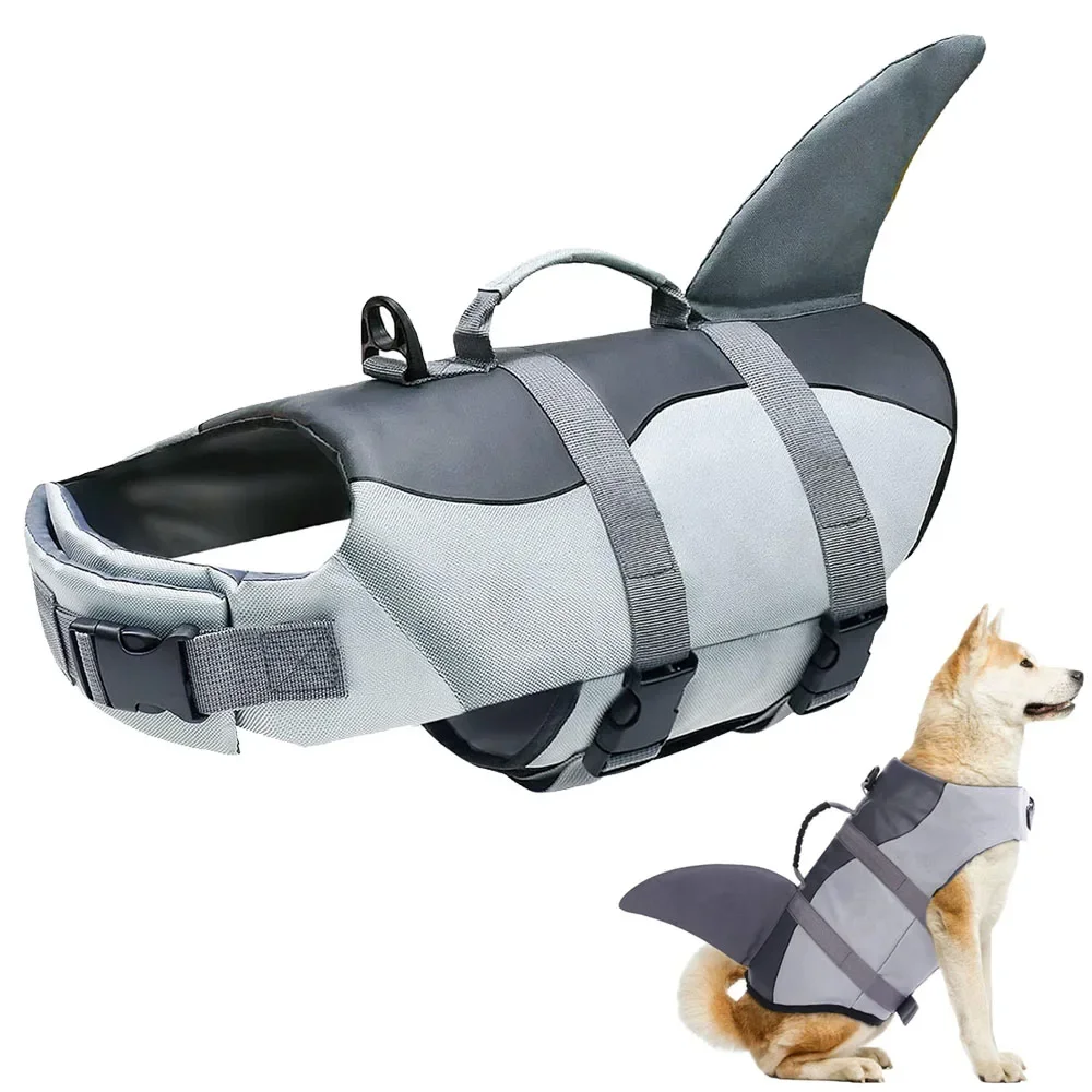 

Dog Life Jacket for Swimming Shark Shape Vest Dog Lifesaver Puppy Safety Swimsuit Summer Pet Swimming Outfits for Beach Boating
