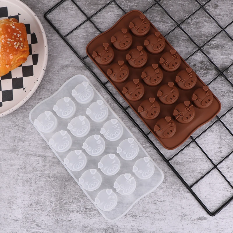15 ثقوب مضحك خنزير قالب من السيليكون لتقوم بها بنفسك الشوكولاته فندان المعجنات قالب الحلوى كعكة الهراء قالب الخبز الديكور قالب الخبز