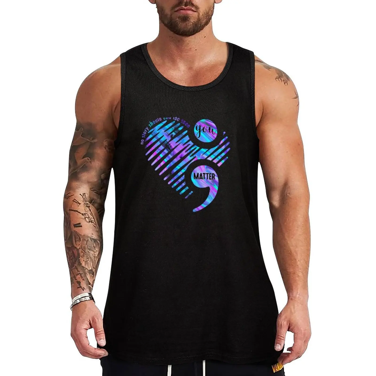 

You Matter Suicide Prevention Awareness Tank Top plain t-shirt Man clothes for gym T-shirt for fitness gym wear men