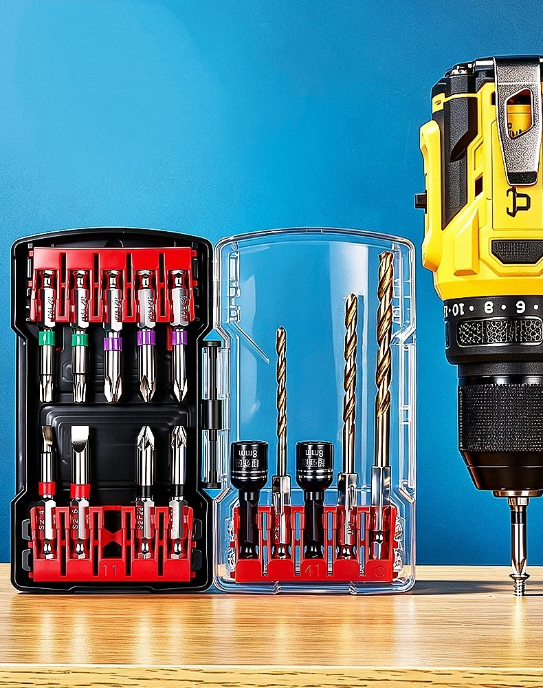 10pcs/15pcs/34pcs Impact Resistant Drilling Bit Set Hex Shank S2 Steel Screwdriver Bit Set Magnetic Socket Bit Impact Driver