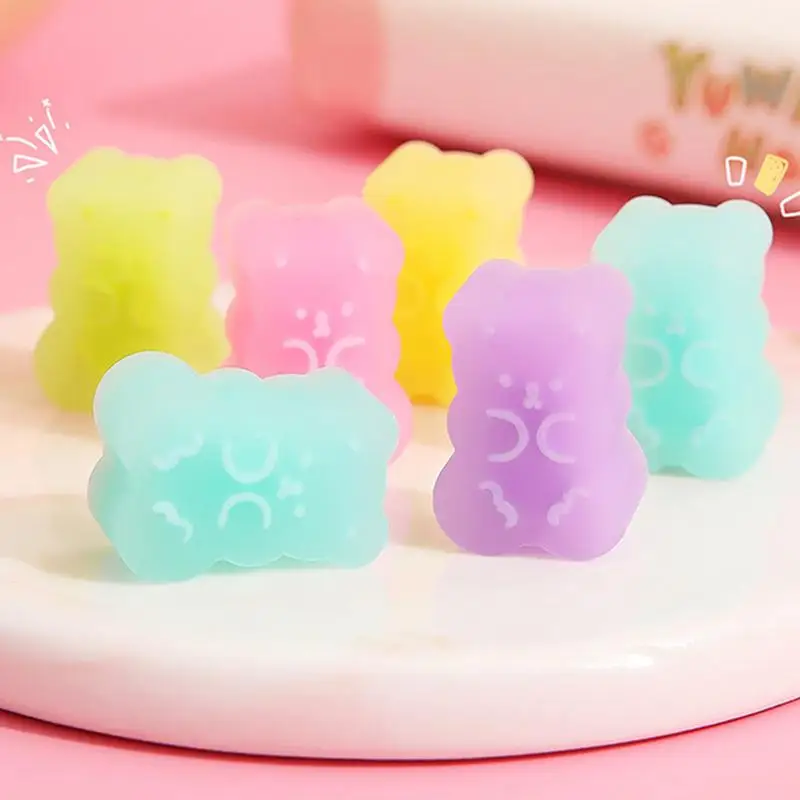 Animal Erasers For Kids Cute Bear Pencil Erasers 5Pcs Eraser Pets Desk Decoration Interactive Learning For Students Children